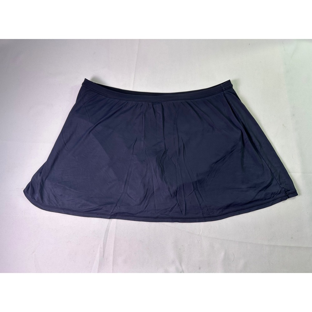 Dana Buchman Navy Blue Swim Skirt Lined Elastic Waist Beach Pool Summer Size 14